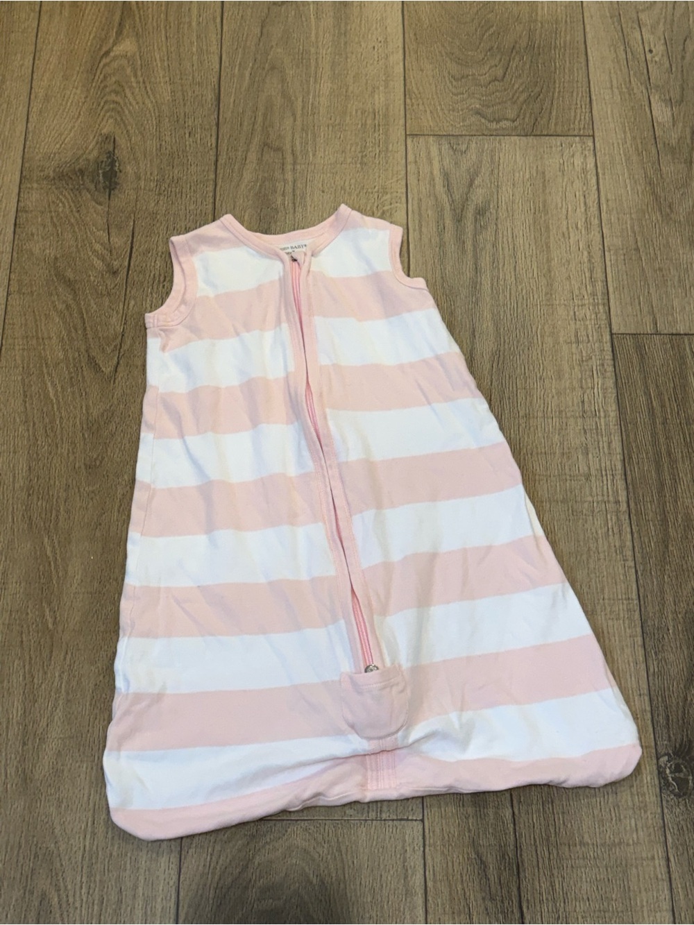 Burt’s Bees Baby Beekeeper Sleep Sack Pink White Stripe Size 0 - 6 months
